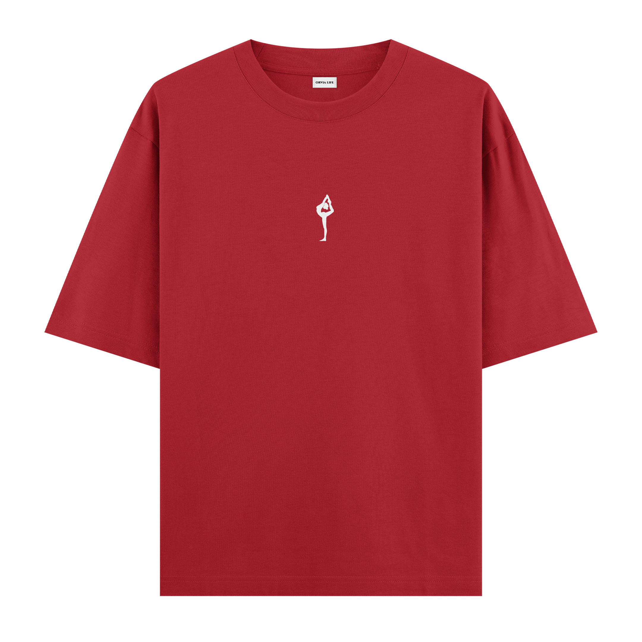 Natarajasana%20Yoga%20Oversize%20T-shirt%20Kırmızı