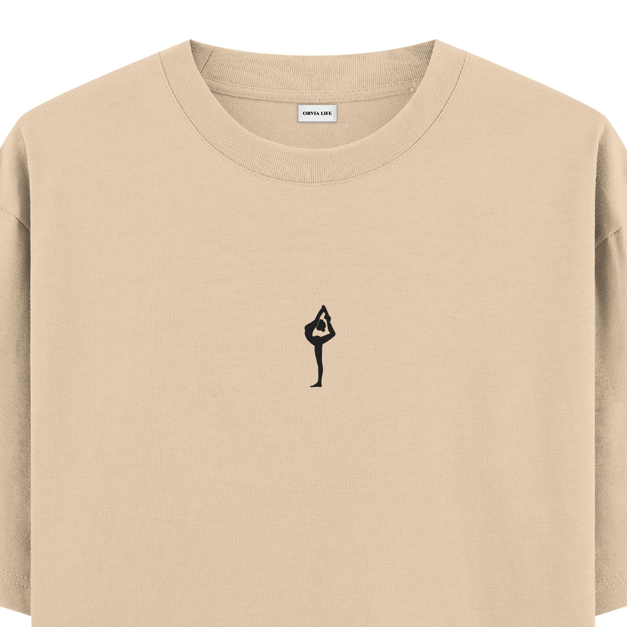 Natarajasana%20Yoga%20Oversize%20T-shirt%20Krem