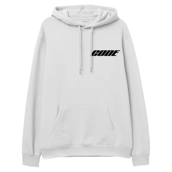 Code Hoodie Sweatshirt Beyaz