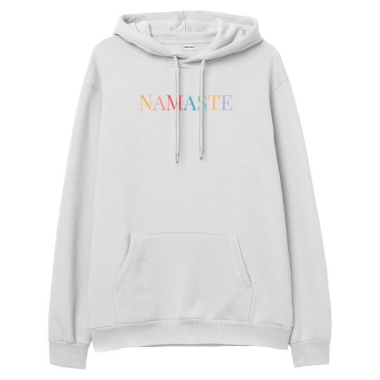 Namaste Hoodie Sweatshirt Beyaz