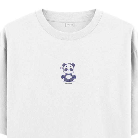 Meditation Oversize T-shirt Beyaz
