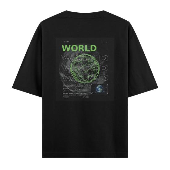 World Oversize T-shirt Siyah
