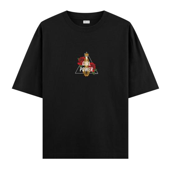 Girl Power  Oversize T-shirt Siyah