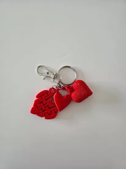 Sevgili Kalp Gümüş Zincir Anahtarlık, Çanta Charmı Süsü