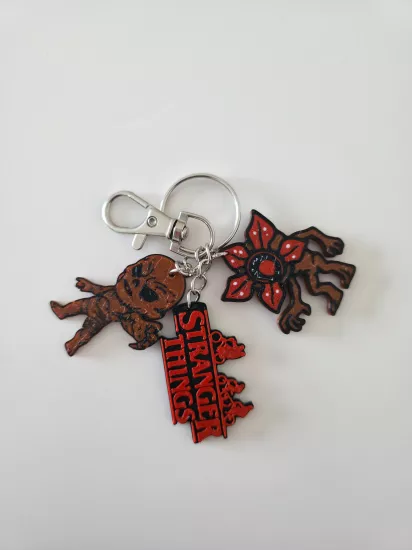 Stranger Things Demogorgon Vegna Gümüş Zincir Anahtarlık, Çanta Charmı Süsü