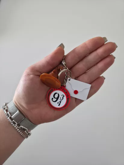 Harry Potter Gümüş Zincir Anahtarlık, Çanta Charmı Süsü