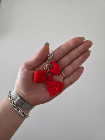 Sevgili Kalp Gümüş Zincir Anahtarlık, Çanta Charmı Süsü