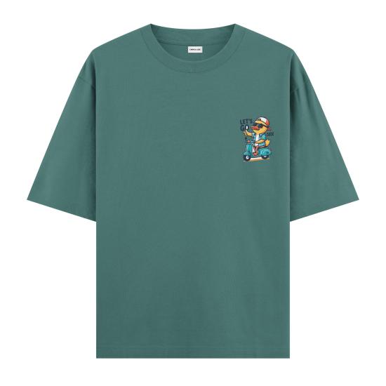 Let’s Go Dude Oversize T-shirt Yeşil